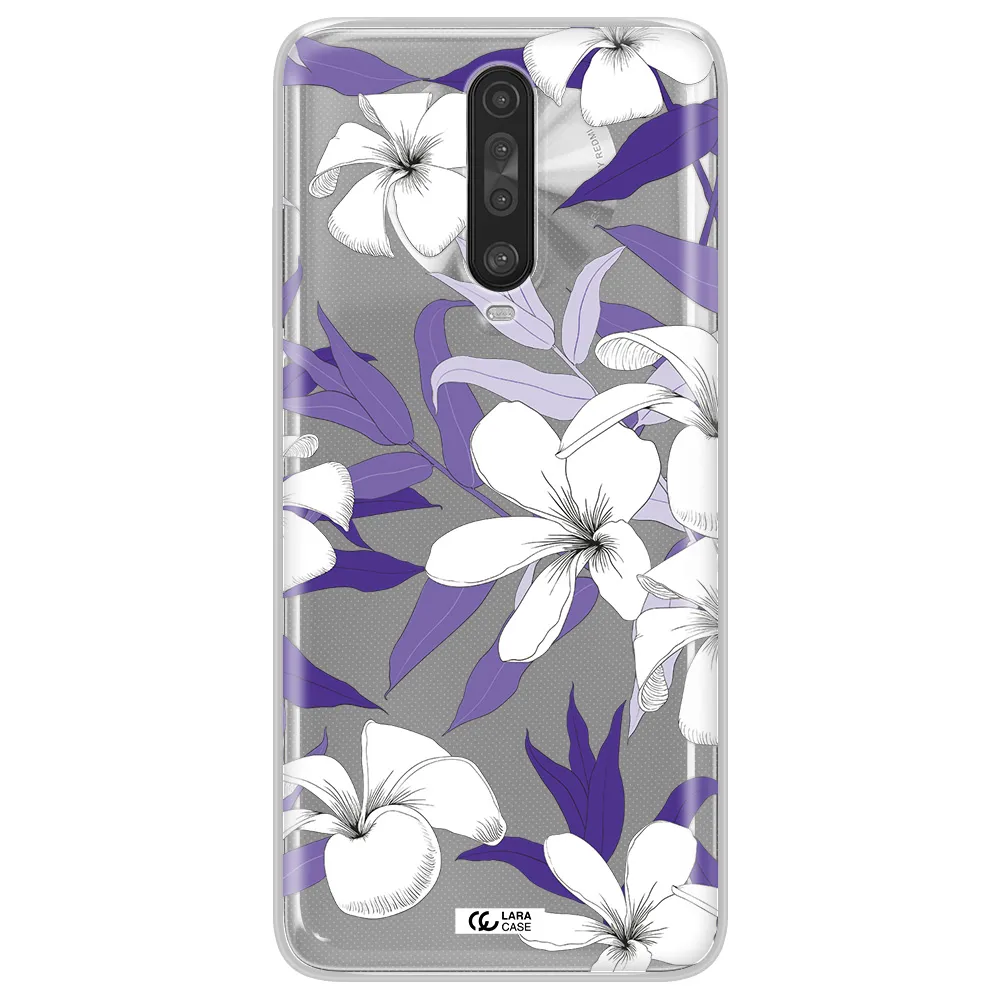 Purple Flower Xiaomi Redmi K30 Clear TPU Case