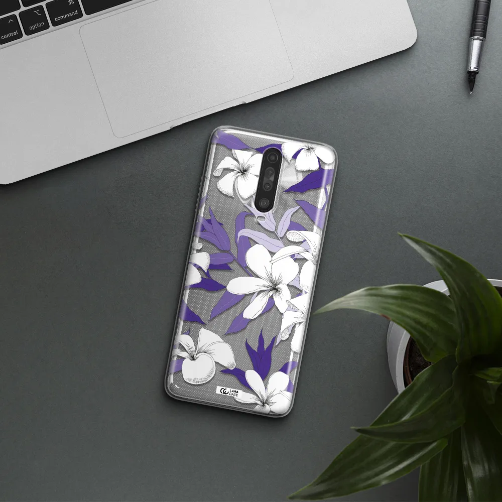 Purple Flower Xiaomi Redmi K30 Clear TPU Case