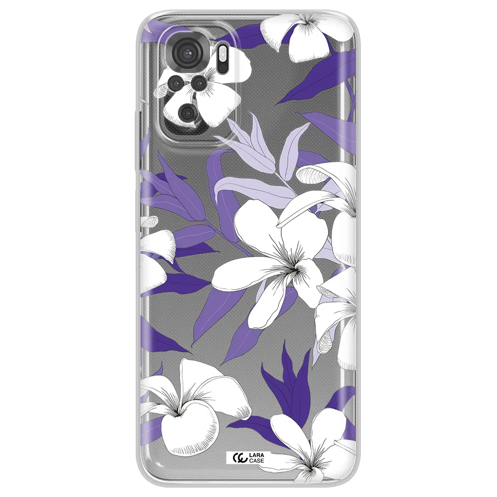 Purple Flower Xiaomi Redmi Note 10S Clear Tpu Case