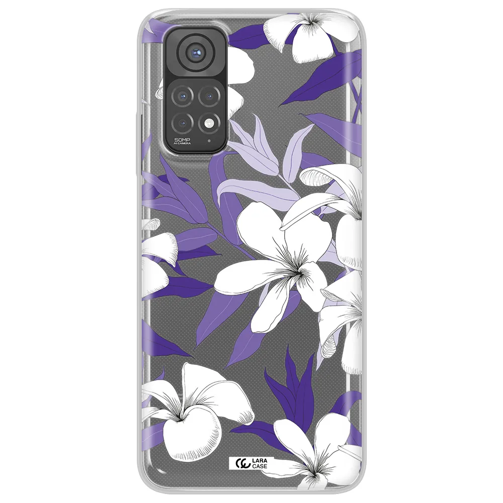 Purple Flower Xiaomi Redmi Note 11 Clear TPU Case