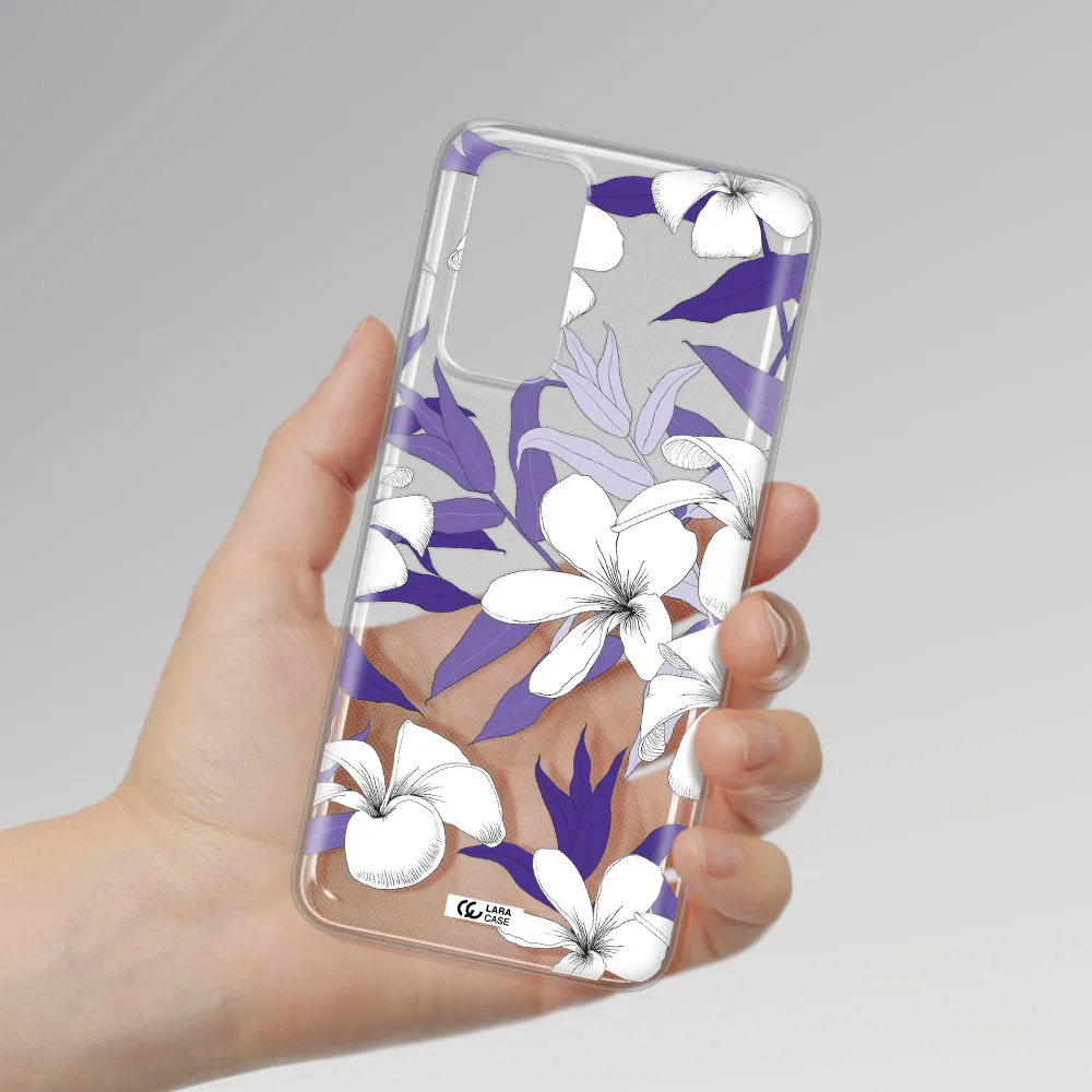 Purple Flower Xiaomi Redmi Note 11 Clear TPU Case