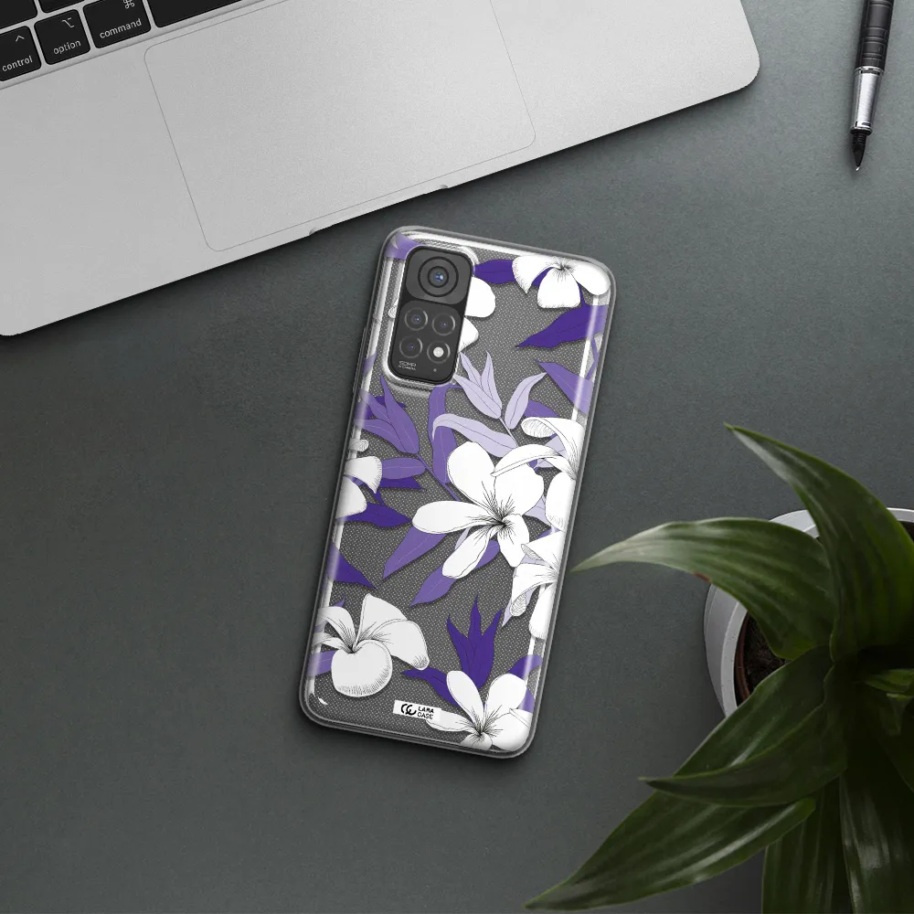 Purple Flower Xiaomi Redmi Note 11 Clear TPU Case