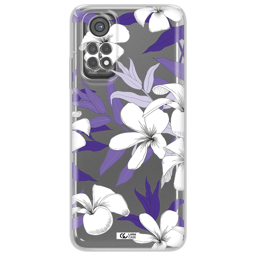 Purple Flower Xiaomi Redmi Note 11S Clear Tpu Case
