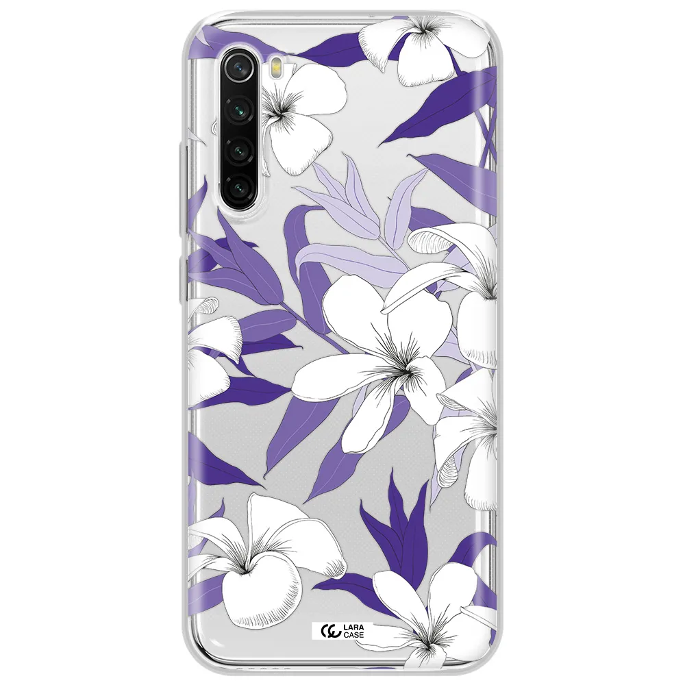 Purple Flower Xiaomi Redmi Note 8T Clear Tpu Case