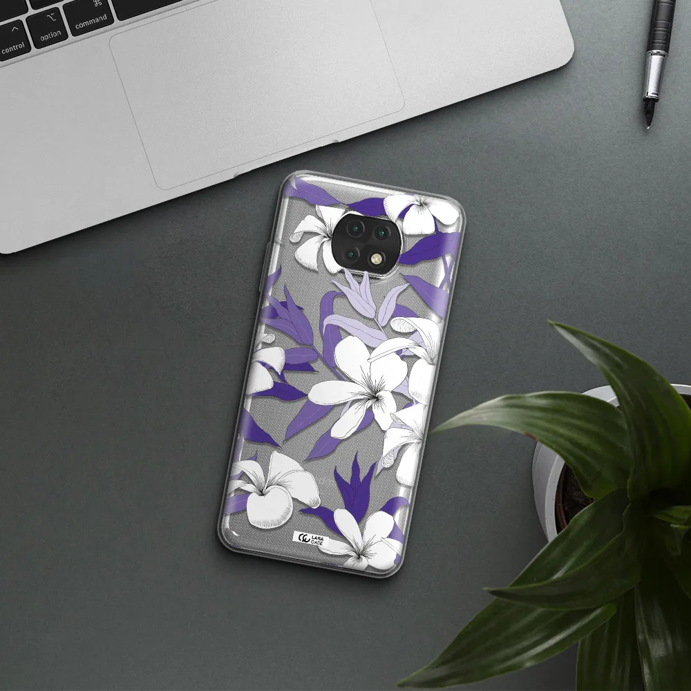 Purple Flower Xiaomi Redmi Note 9T Clear Tpu Case