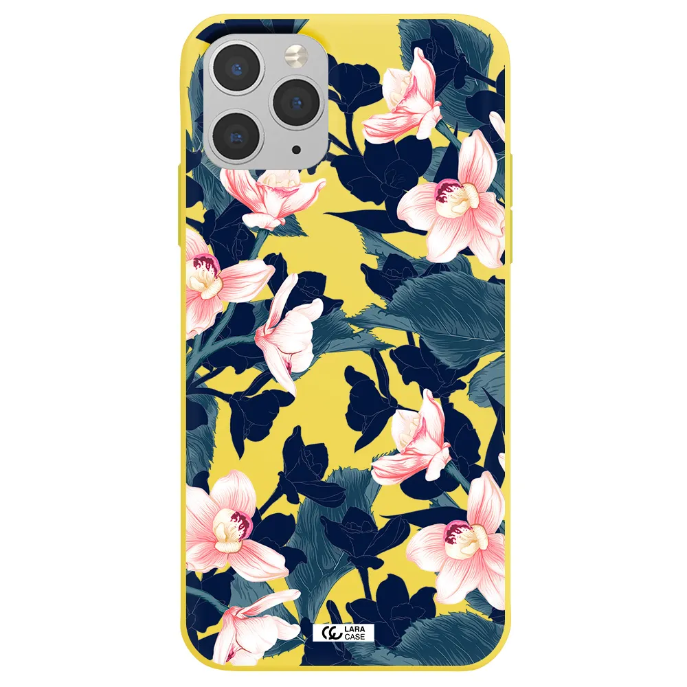 Orchid Apple iPhone 11 pro max Silicone canary yellow Case