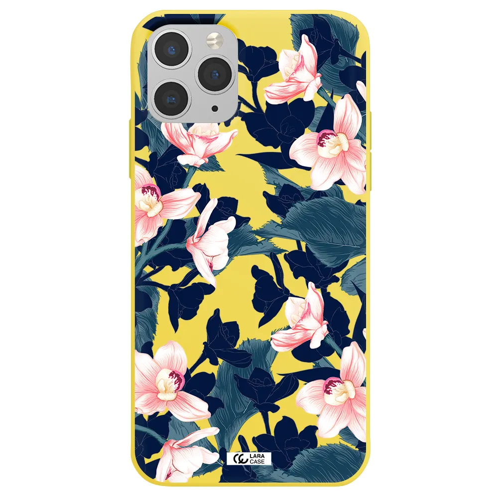 Orchid Apple iPhone 11 pro Silicone canary yellow Case