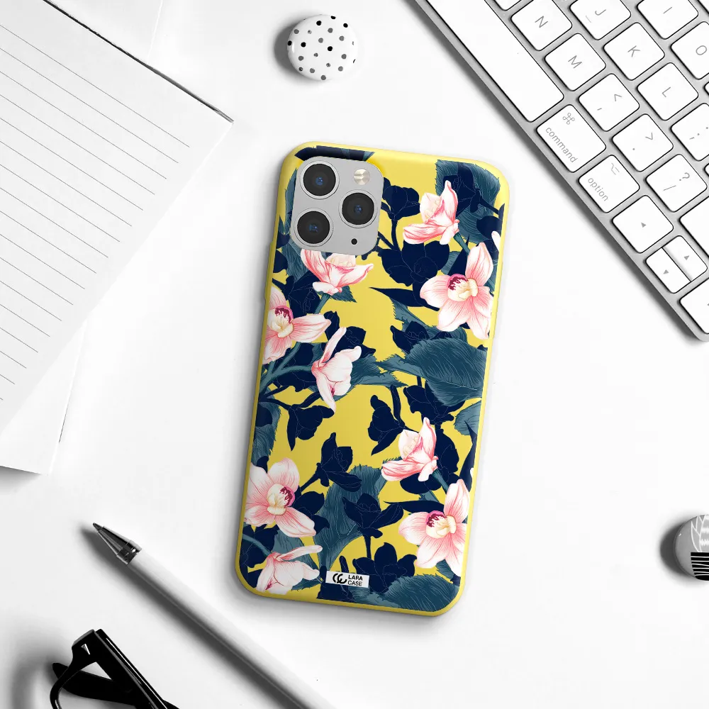 Orchid Apple iPhone 11 pro Silicone canary yellow Case