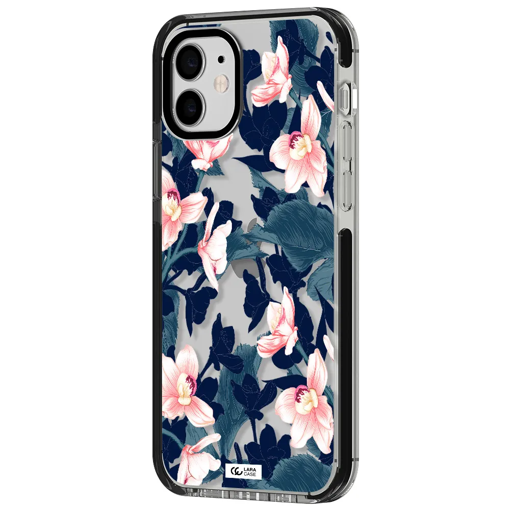 Orchid Apple iPhone 12 impact black border Case
