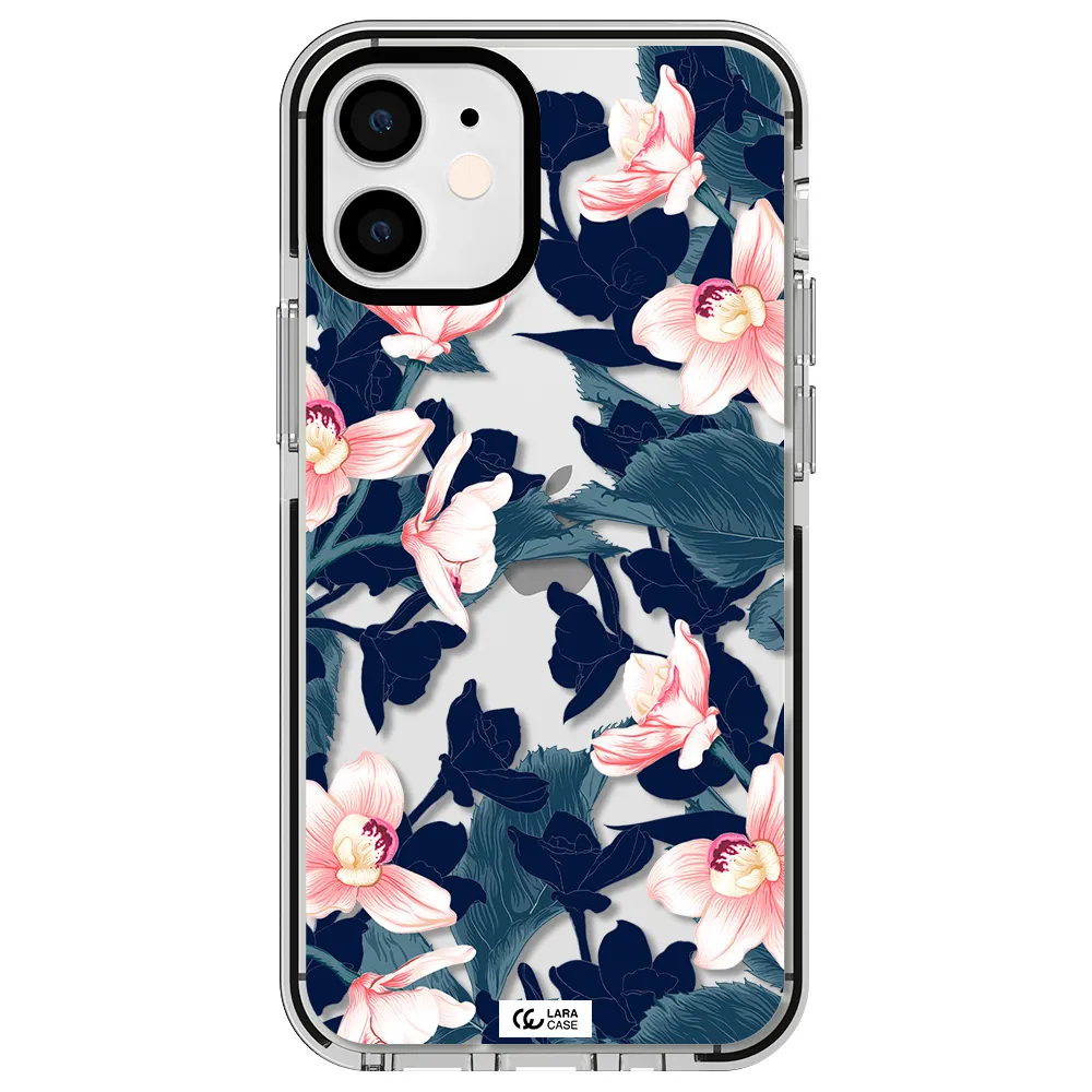 Orchid Apple iPhone 12 mini impact black border Case