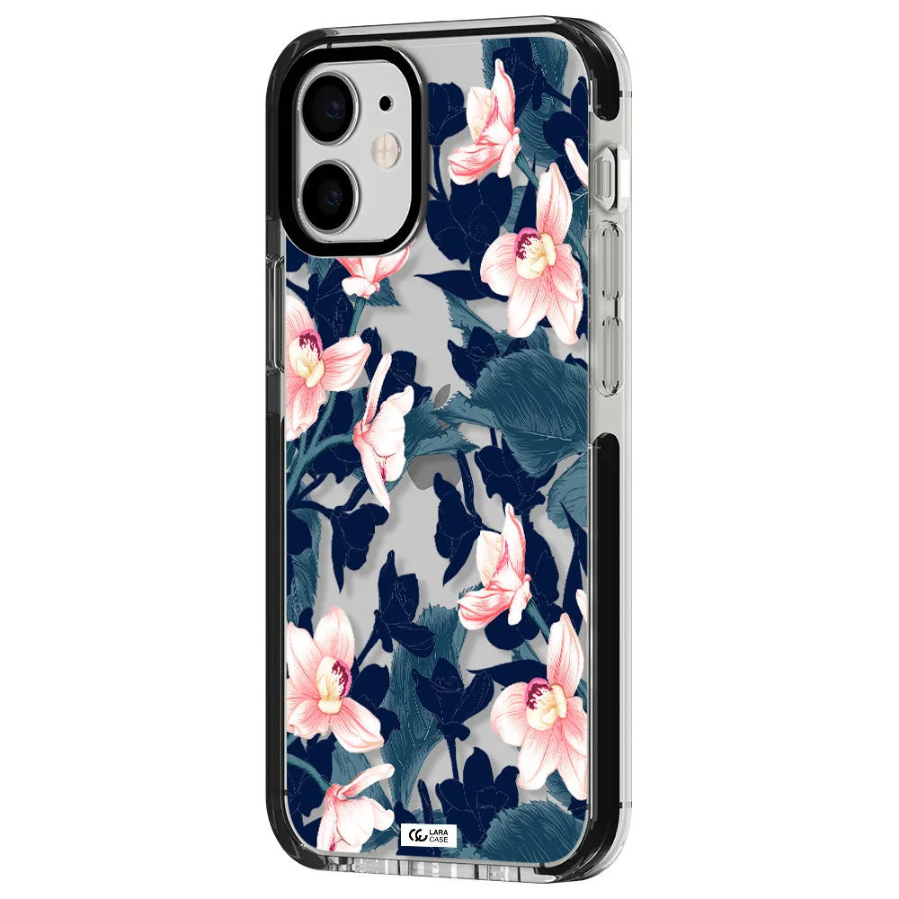 Orchid Apple iPhone 12 mini impact black border Case