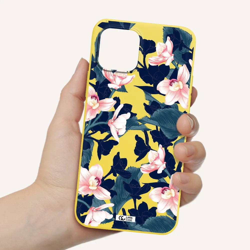 Orchid Apple iPhone 12 mini Silicone canary yellow Case