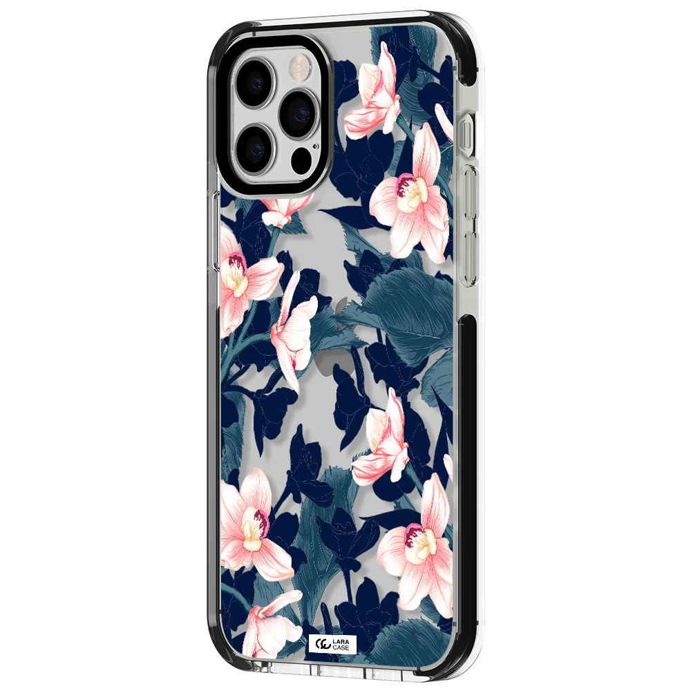 Orchid Apple iPhone 12 pro impact black border Case