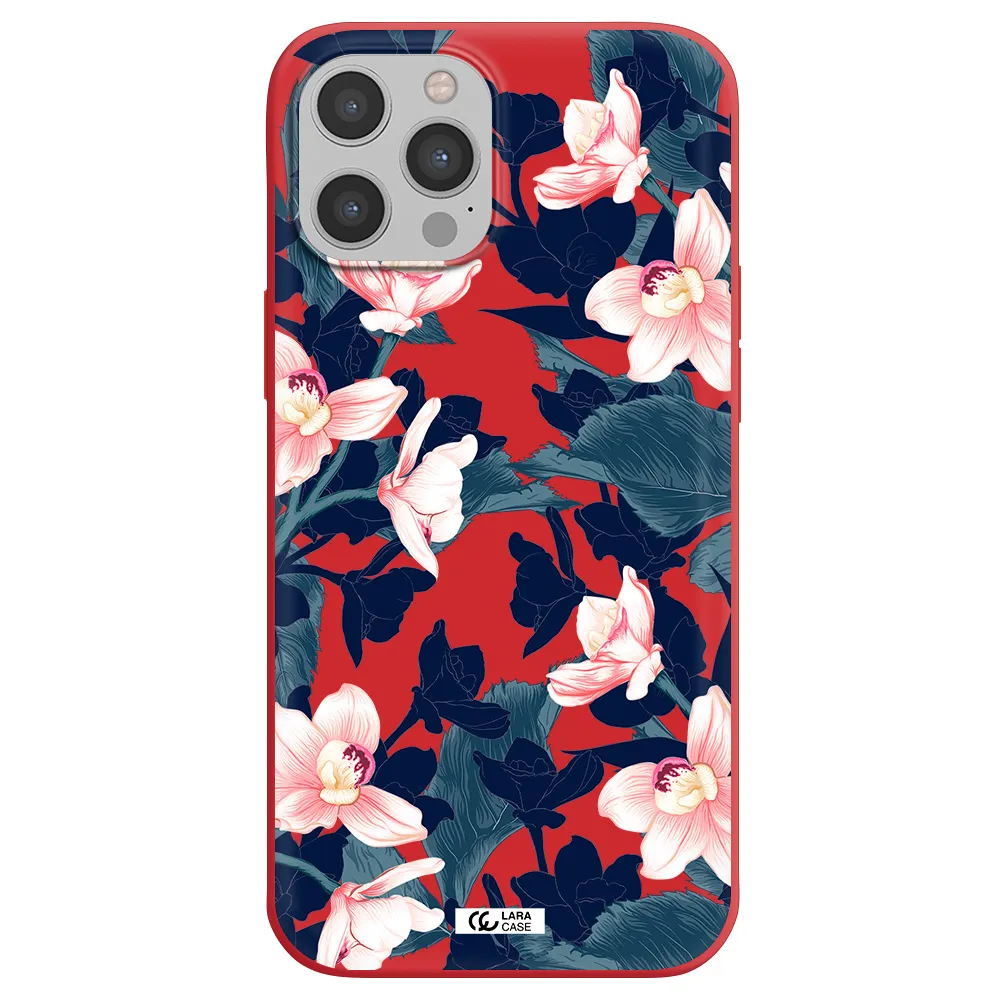 Orchid Apple iPhone 12 pro max Silicone Imperial Red Case
