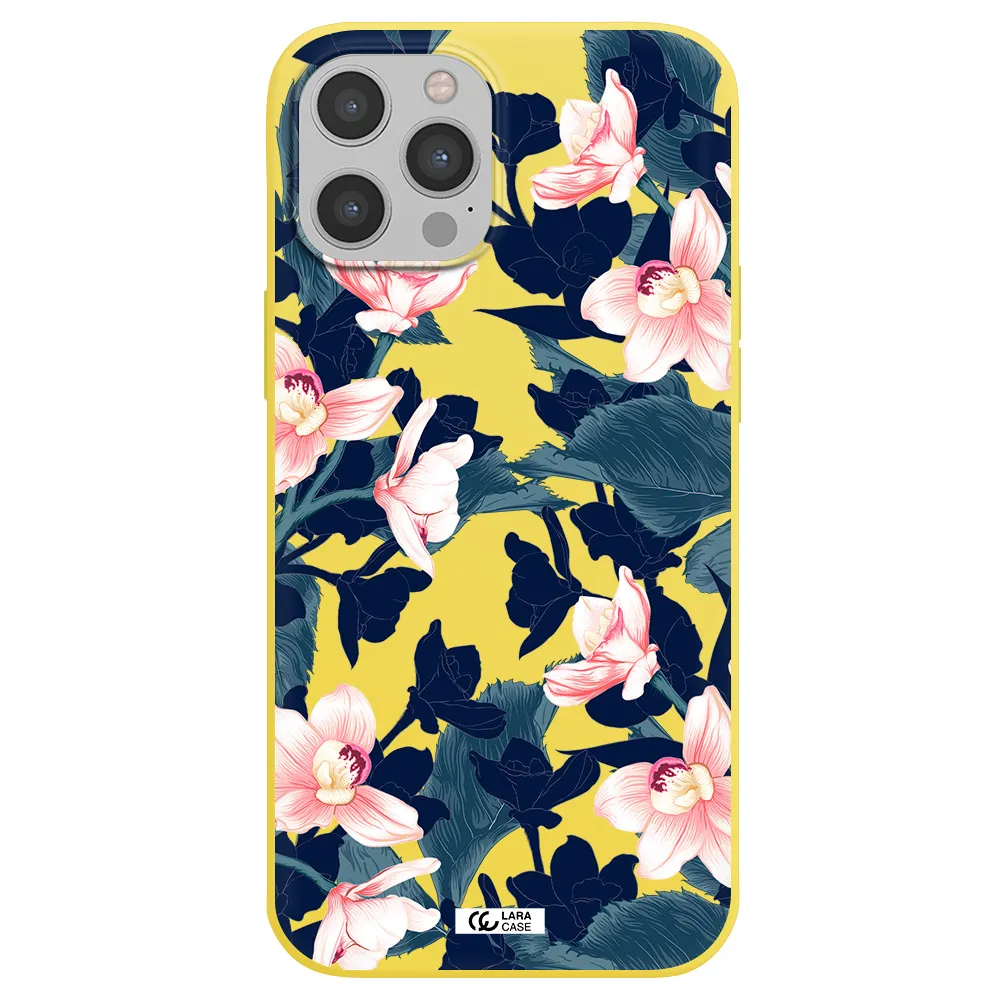 Orchid Apple iPhone 12 pro Silicone canary yellow Case