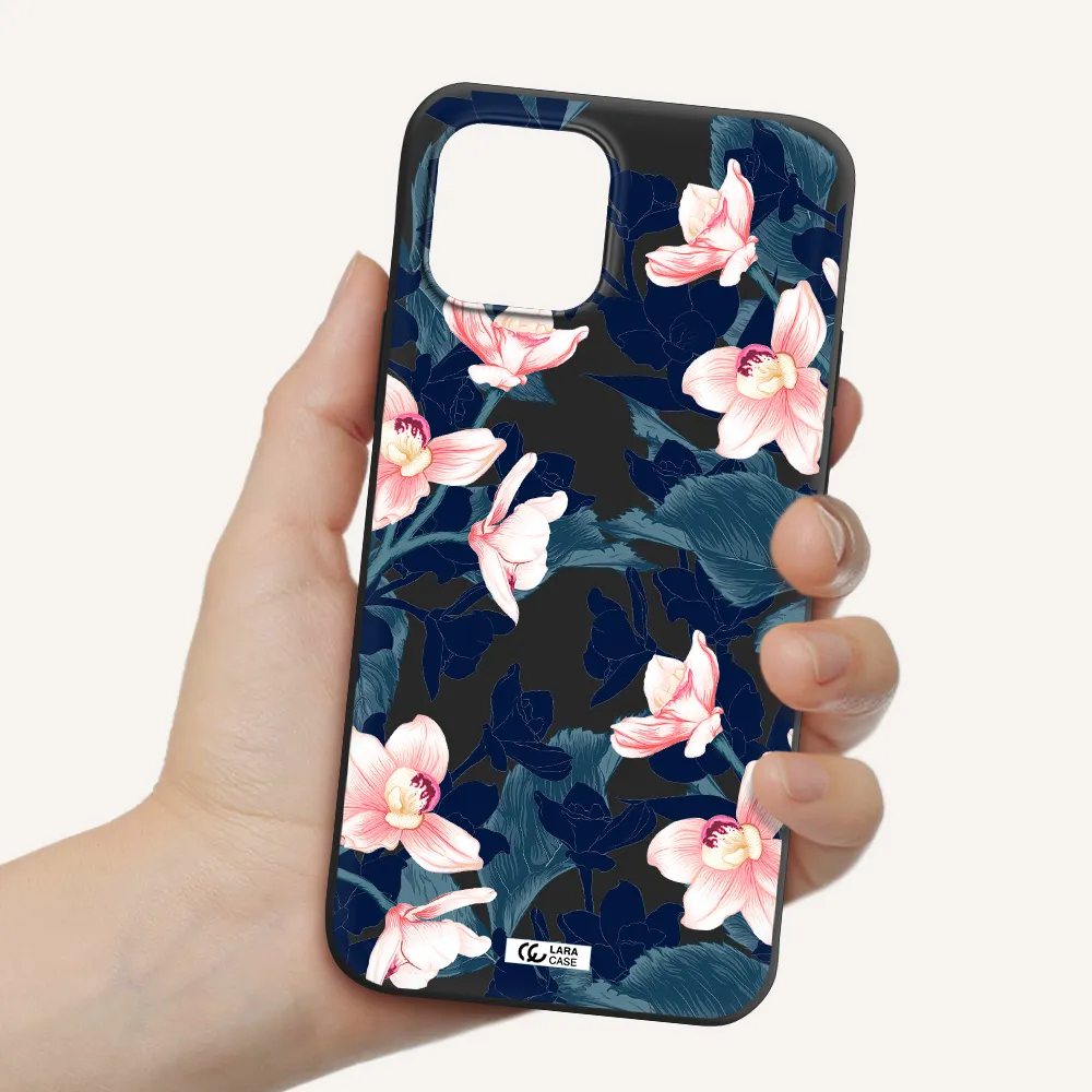 Orchid Apple iPhone 12 Silicone black Case