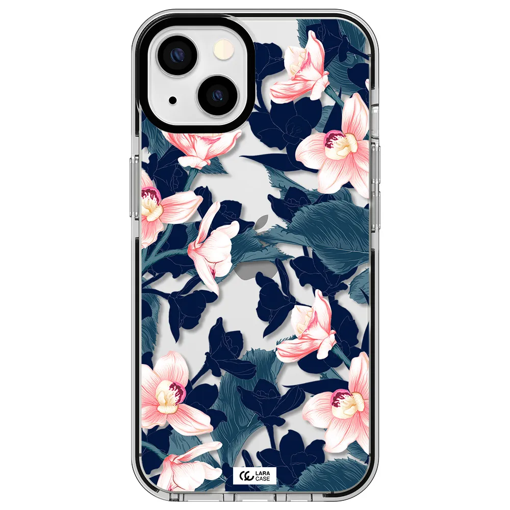 Orchid Apple iPhone 13 impact black border Case
