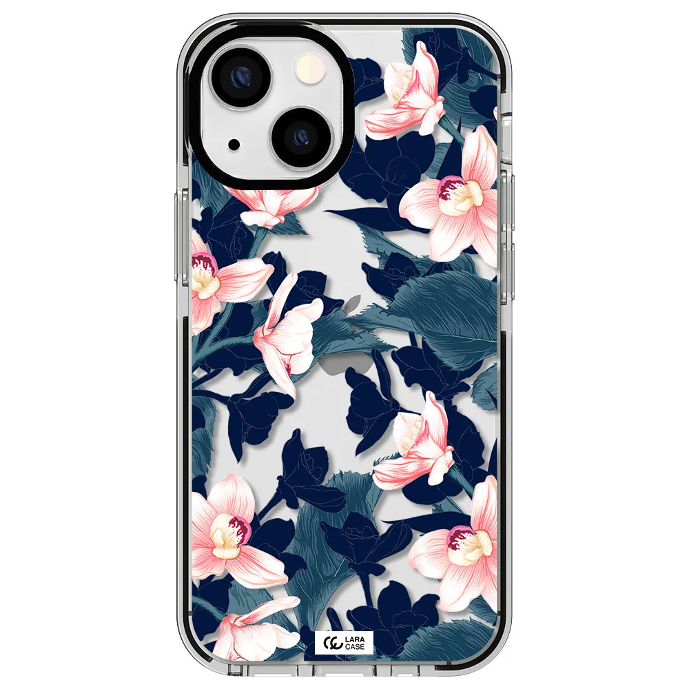 Orchid Apple iPhone 13 mini impact black border Case