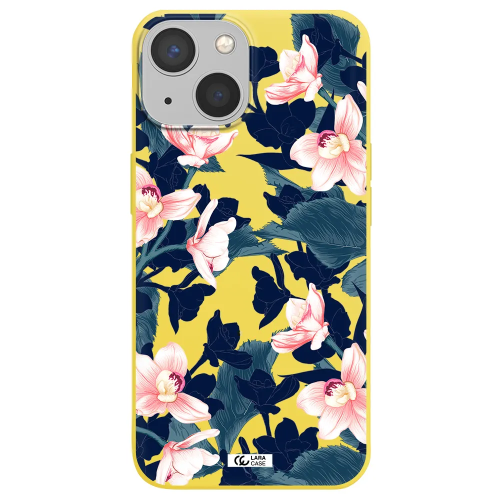 Orchid Apple iPhone 13 mini Silicone canary yellow Case