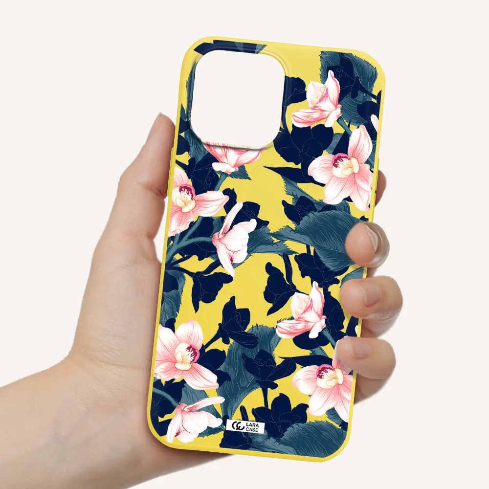 Orchid Apple iPhone 13 Pro Max Silicone canary yellow Case