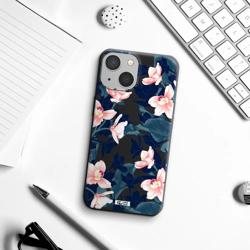 Orchid Apple iPhone 13 Silicone black Case