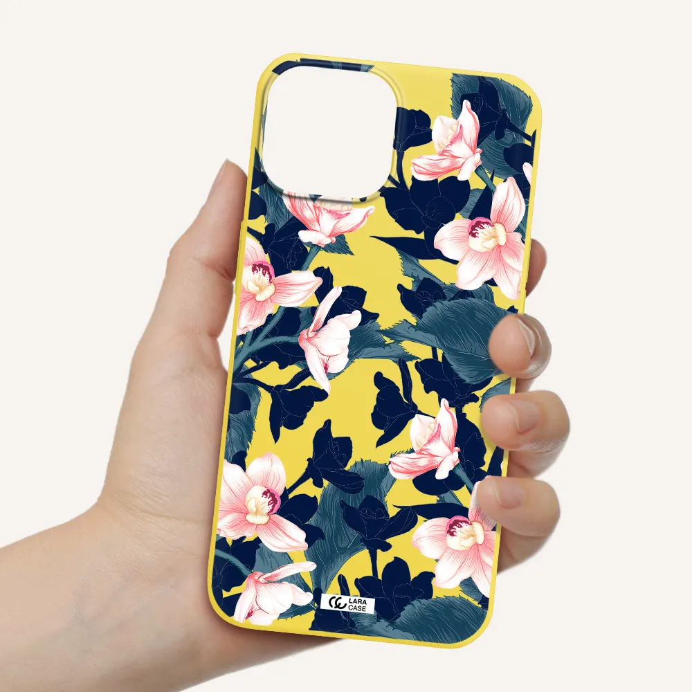 Orchid Apple iPhone 13 Silicone canary yellow Case