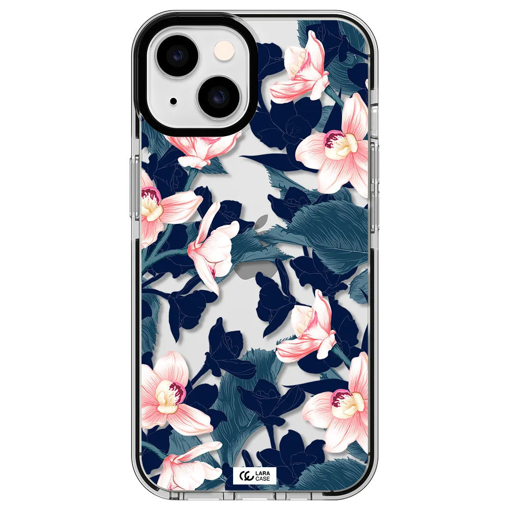 Orchid Apple iPhone 14 impact black border Case