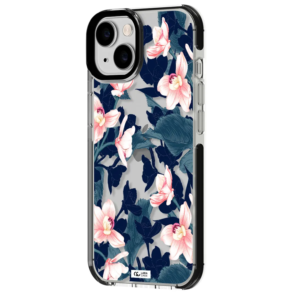 Orchid Apple iPhone 14 impact black border Case