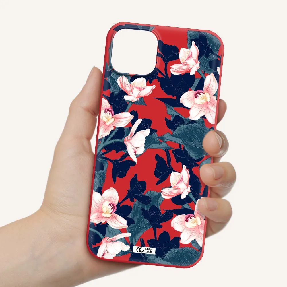 Orchid Apple iPhone 14 plus Silicone Imperial Red Case