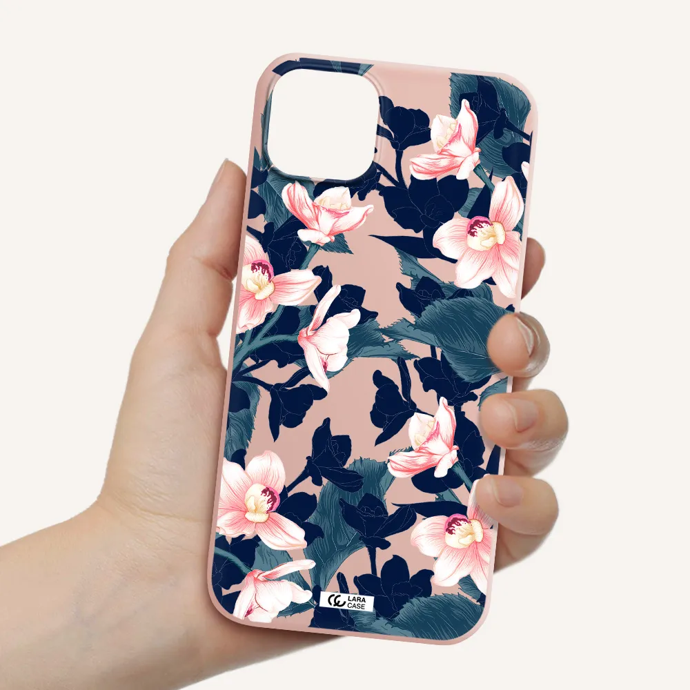 Orchid Apple iPhone 14 plus Silicone pastel pink Case