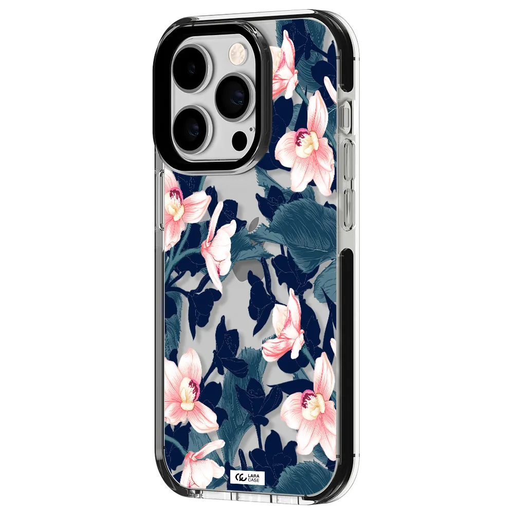 Orchid Apple iPhone 14 pro impact black border Case