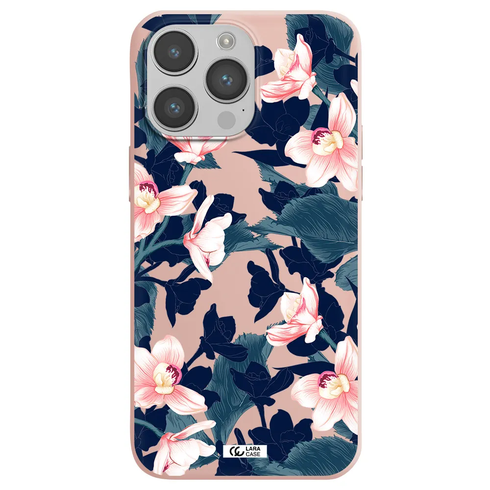 Orchid Apple iPhone 14 pro max Silicone pastel pink Case