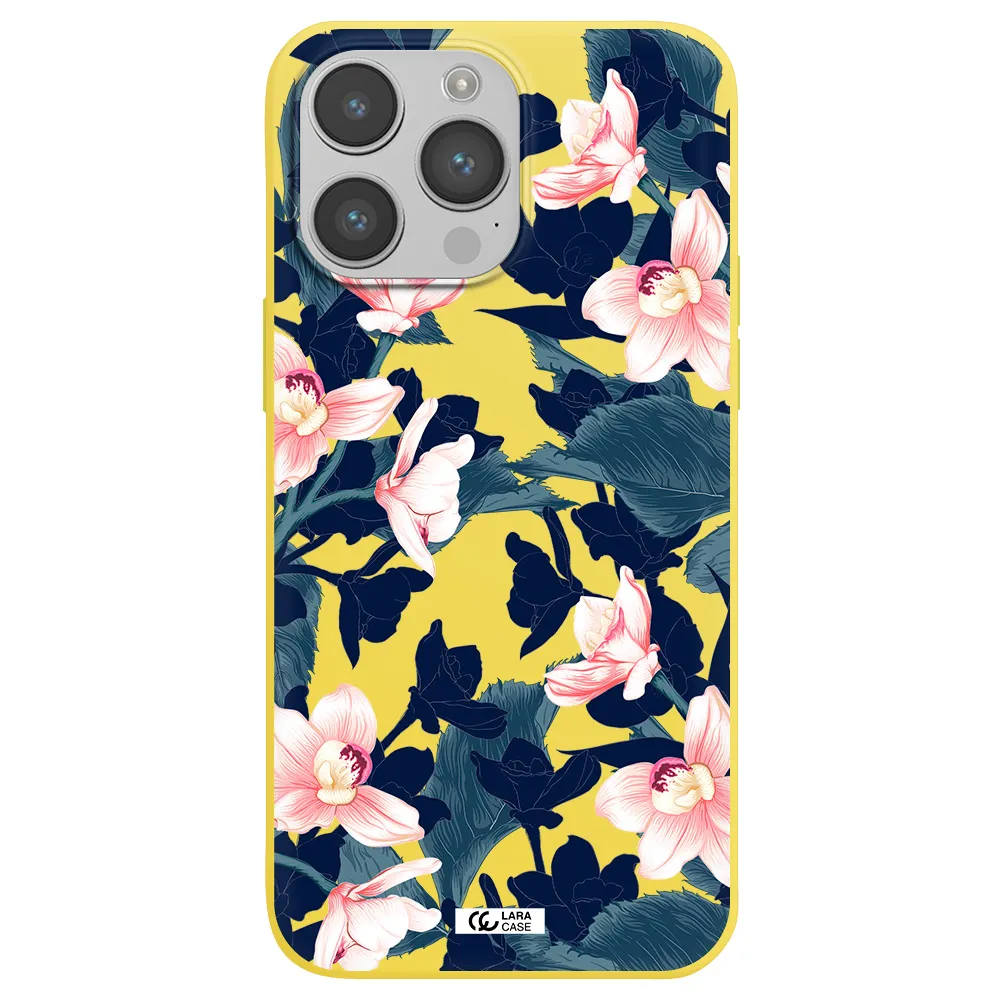 Orchid Apple iPhone 14 pro Silicone canary yellow Case