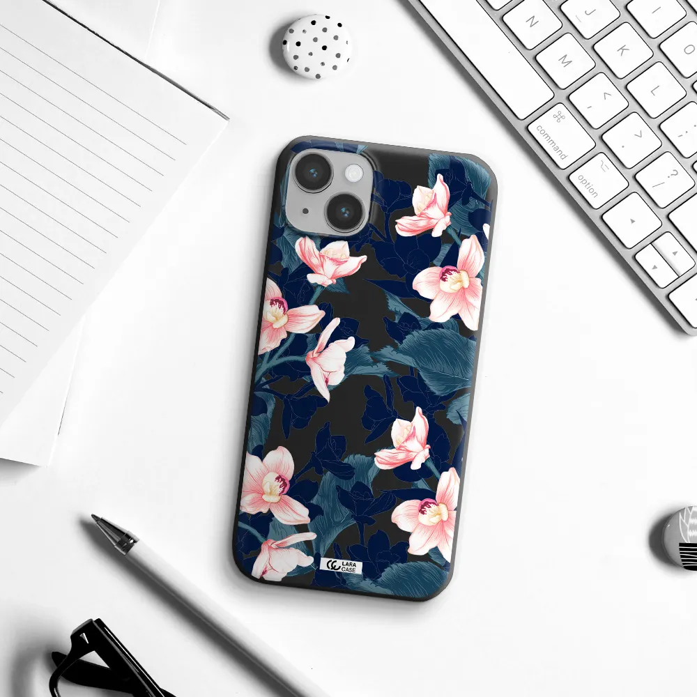 Orchid Apple iPhone 14 Silicone black Case