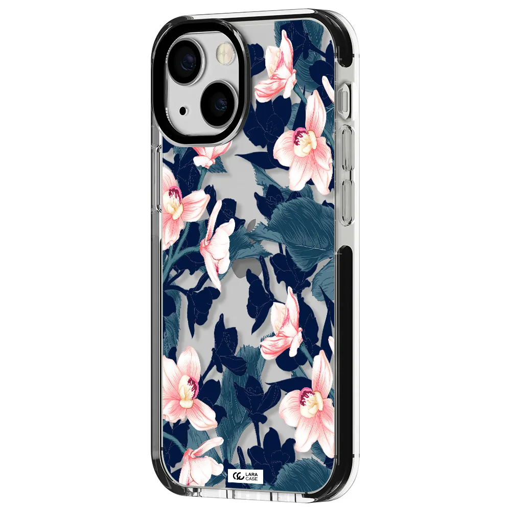 Orchid Apple iPhone 15 impact black border Case