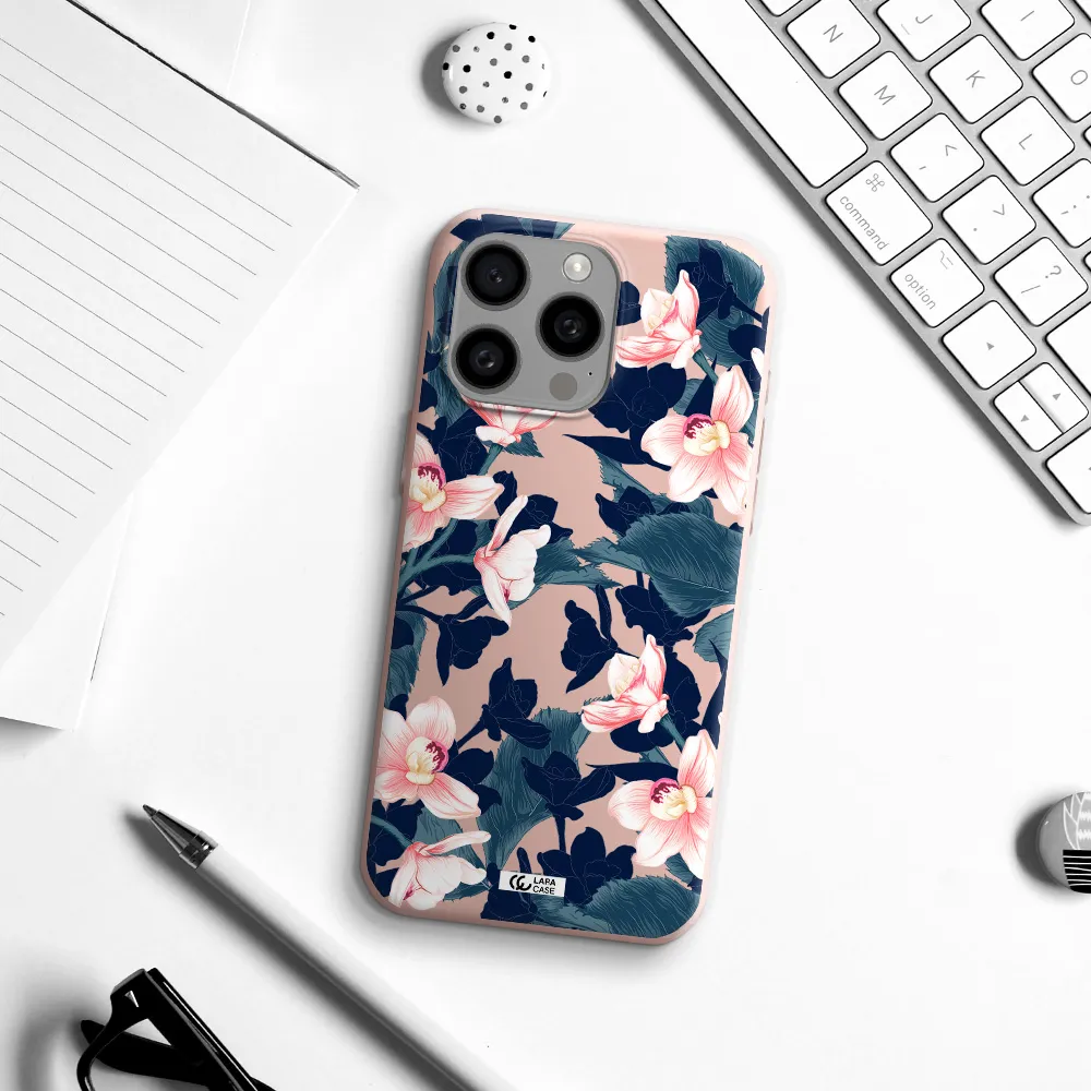 Orchid Apple Iphone 15 Pro max Silicone pastel pink Case