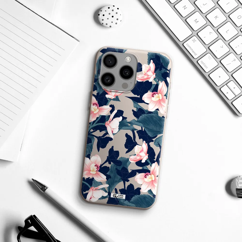 Orchid Apple Iphone 15 Pro max Silicone Stone Case