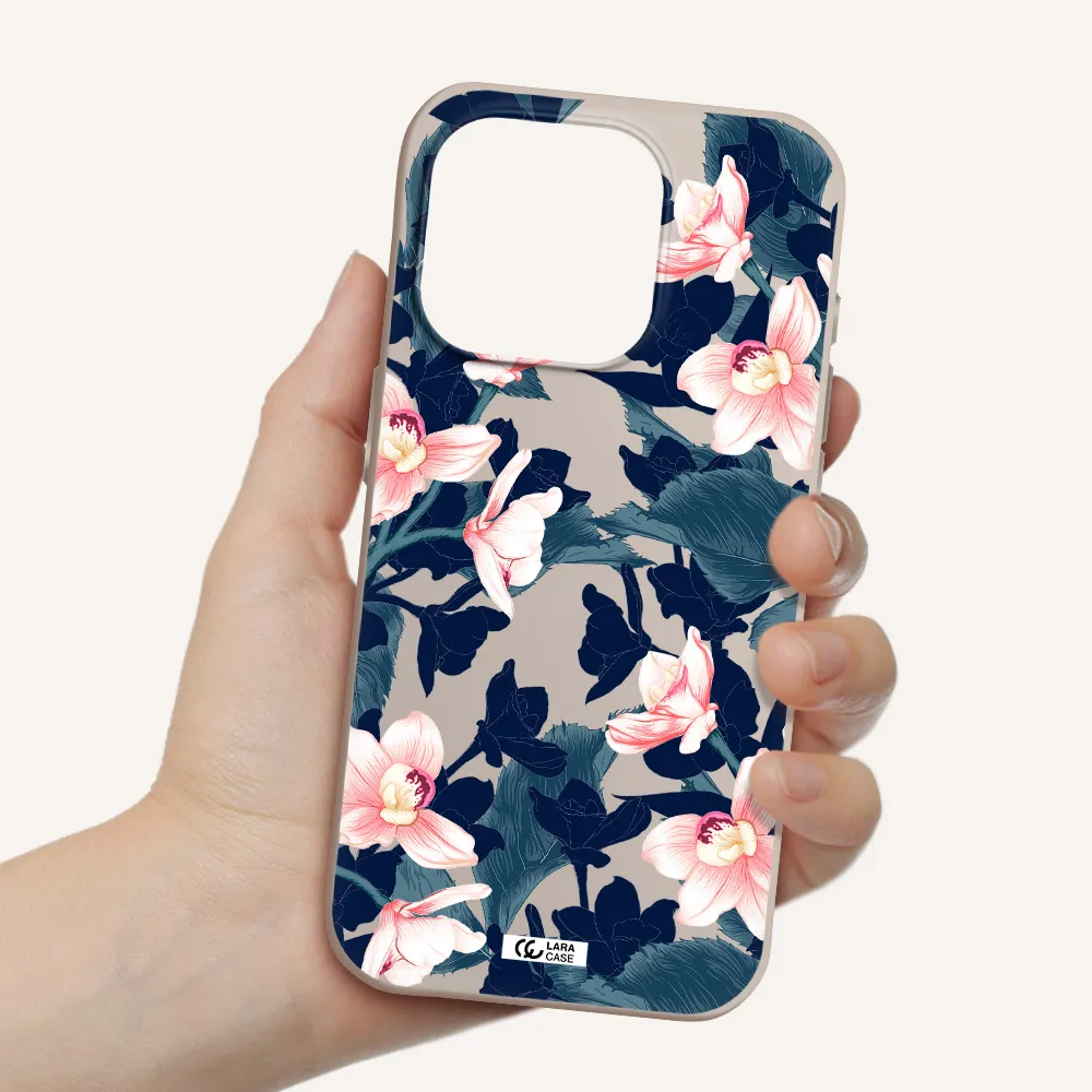 Orchid Apple Iphone 15 Pro Silicone Stone Case