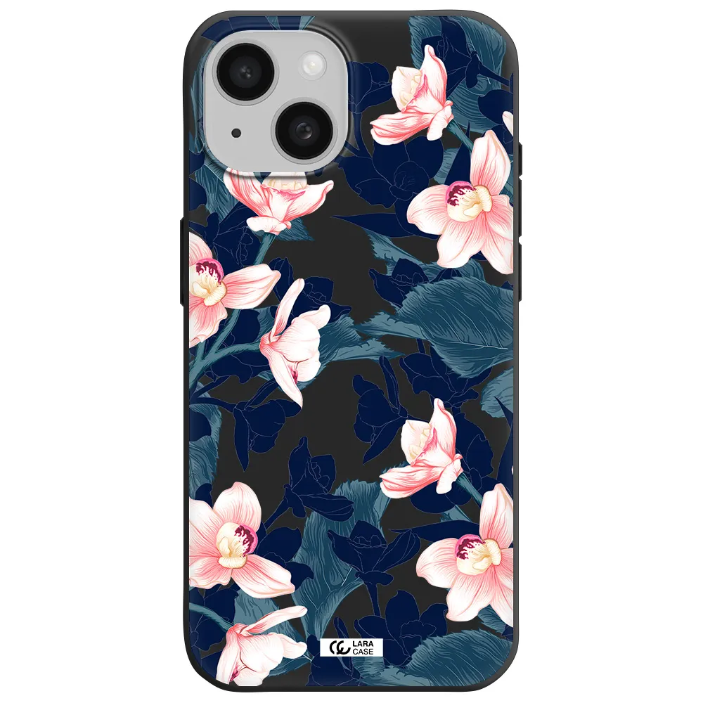 Orchid Apple iPhone 15 Silicone black Case