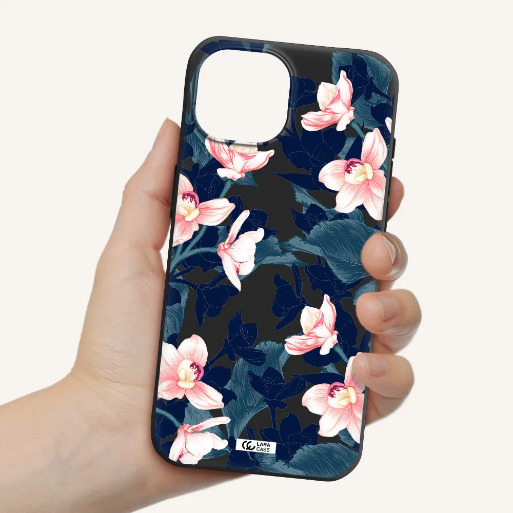Orchid Apple iPhone 15 Silicone black Case