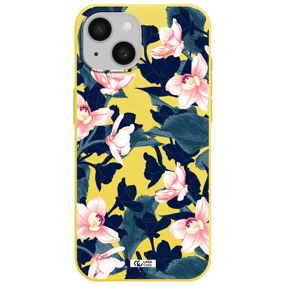 Orchid Apple iPhone 15 Silicone canary yellow Case