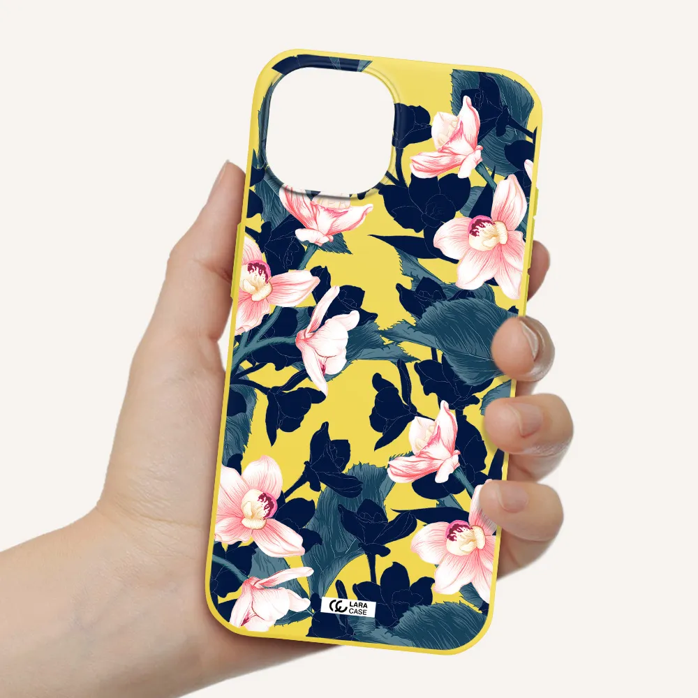 Orchid Apple iPhone 15 Silicone canary yellow Case