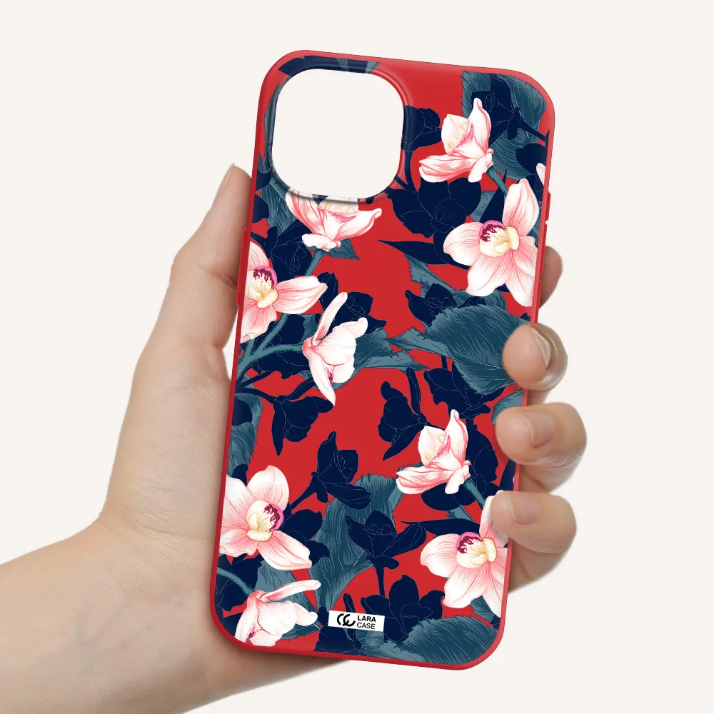 Orchid Apple Iphone 15 Silicone Imperial Red Case