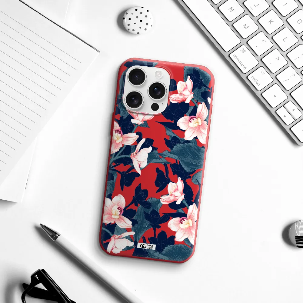 Orchid Apple Iphone 16 Pro Max Silicone Imperial Red Case