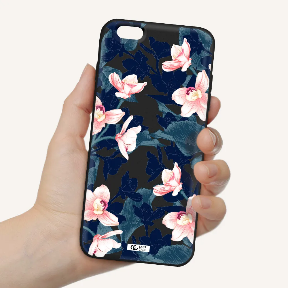 Orchid Apple iPhone 6 s plus Silicone black Case