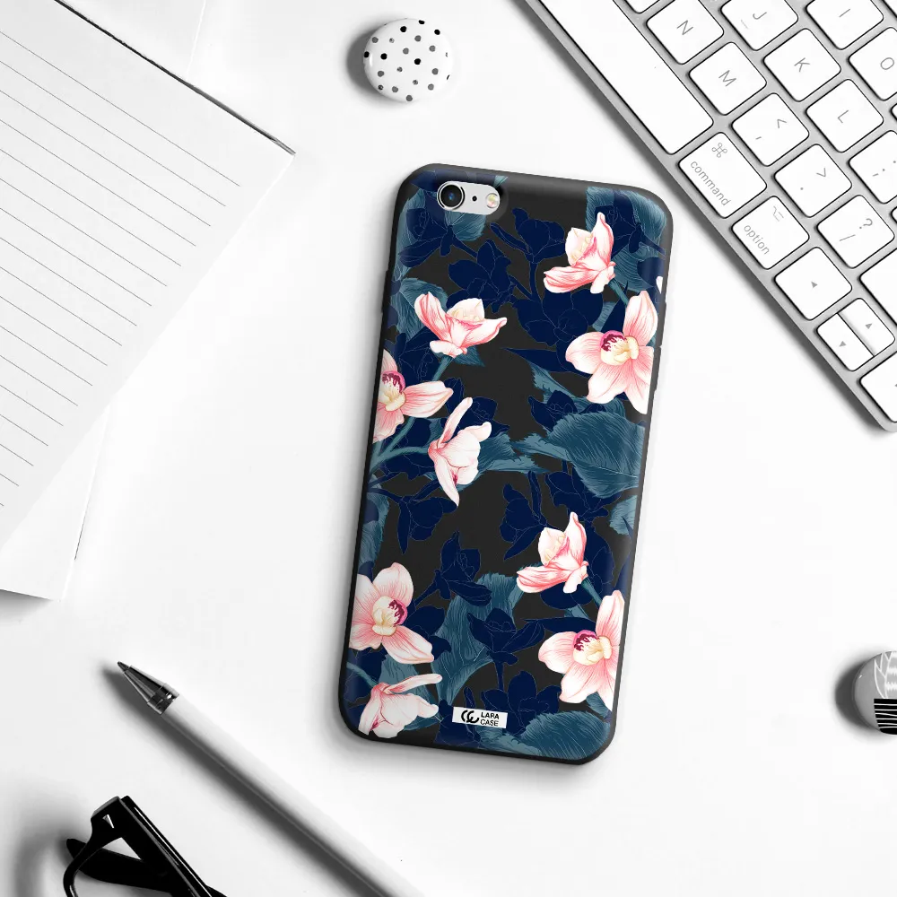 Orchid Apple iPhone 6 s plus Silicone black Case