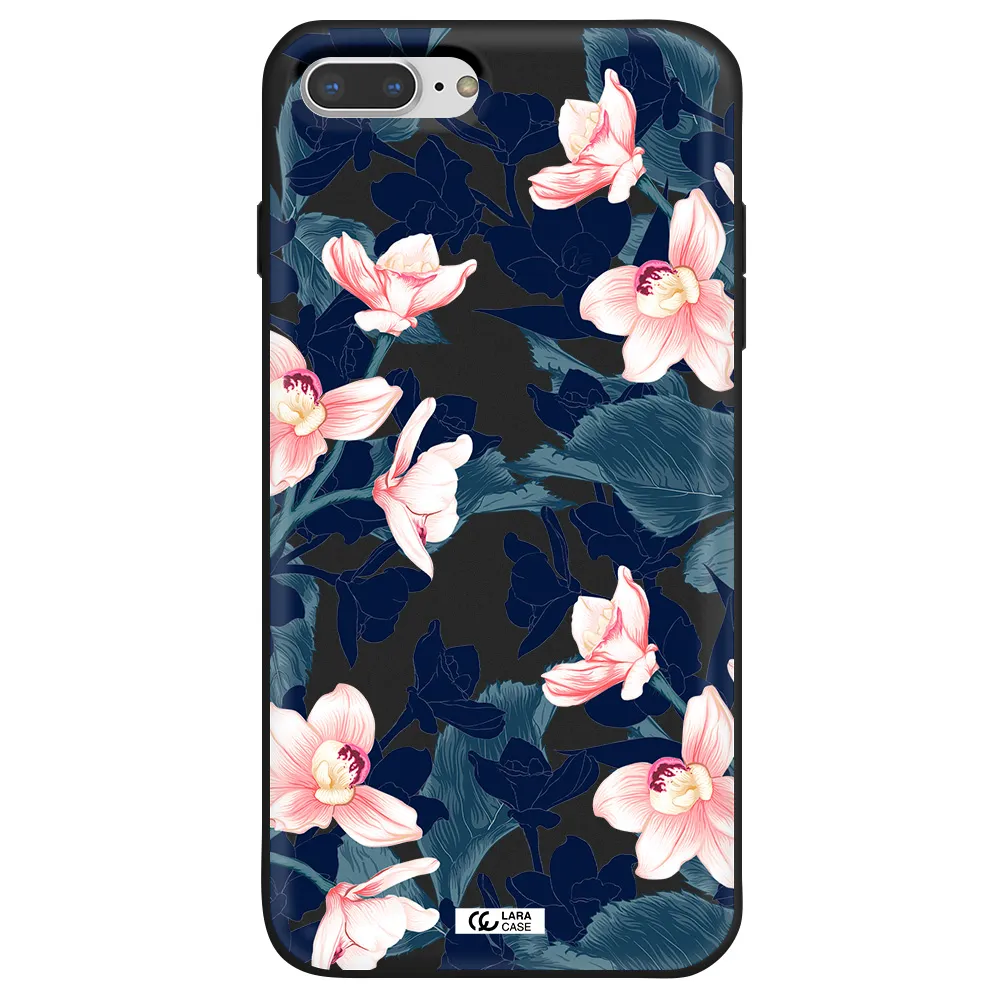Orchid Apple iPhone 8 plus Silicone black Case