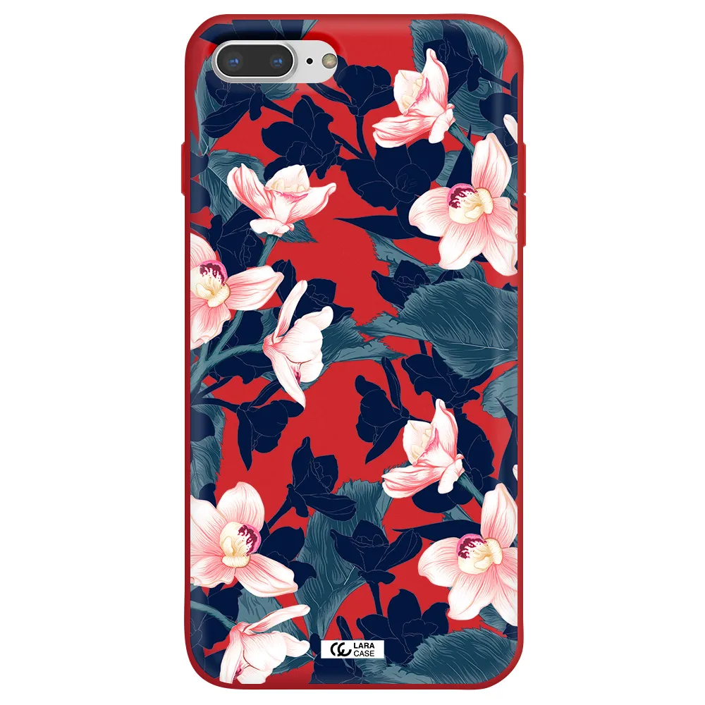 Orchid Apple iPhone 8 plus Silicone Imperial Red Case