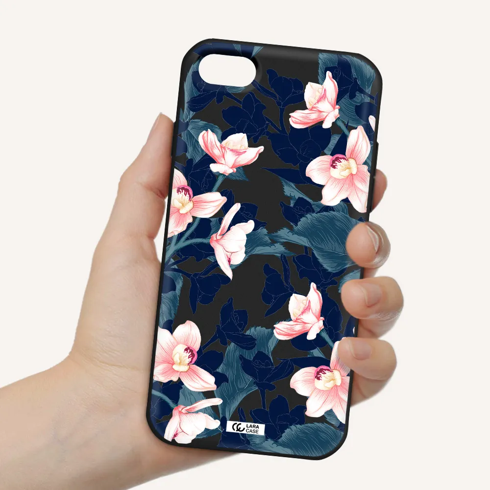Orchid Apple iPhone 8 Silicone black Case