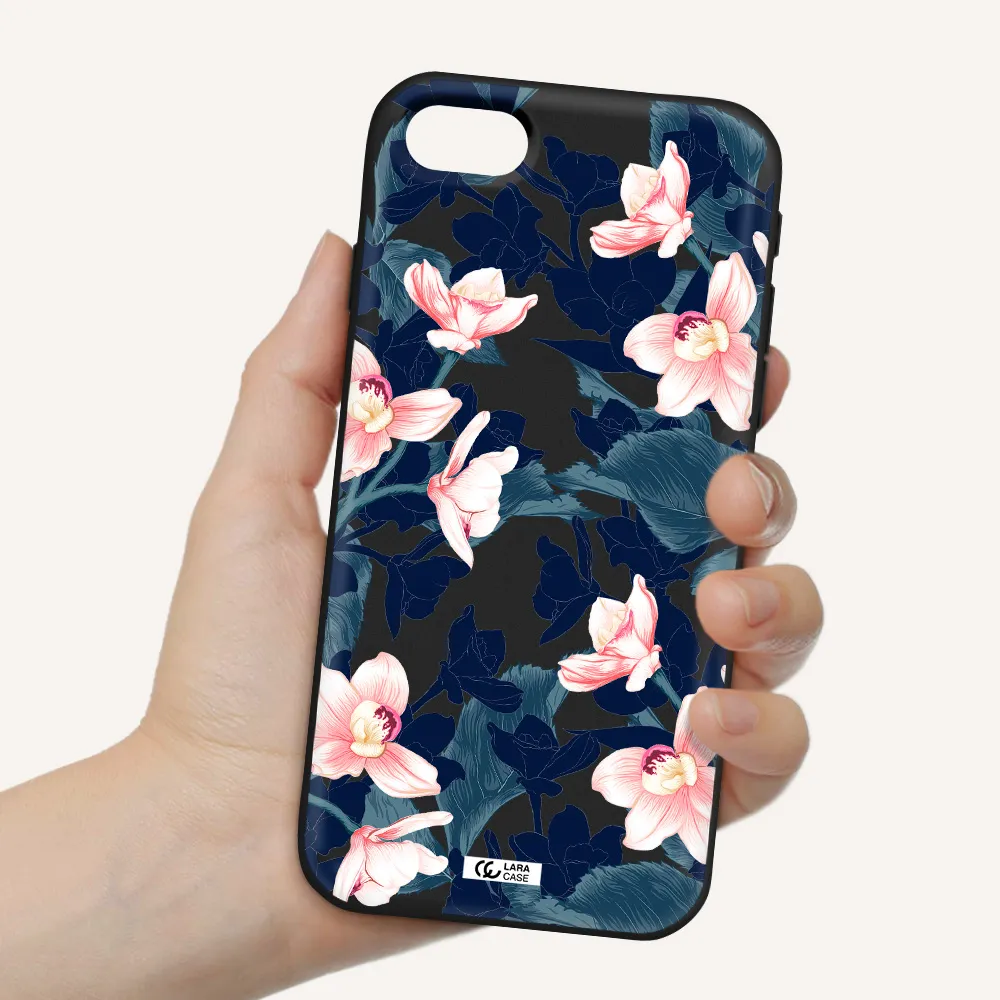 Orchid Apple iPhone se 2020 Silicone black Case